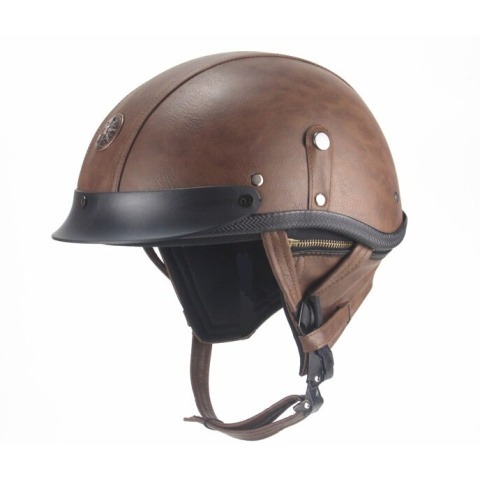 Casque rétro marron pour trottinette électrique