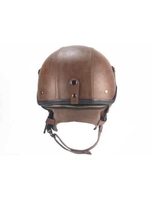 Casque rétro marron pour trottinette électrique