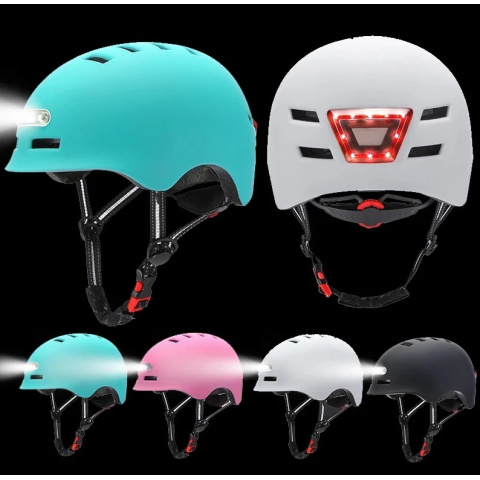 Casque Led de trottinette électrique et vélo avec...