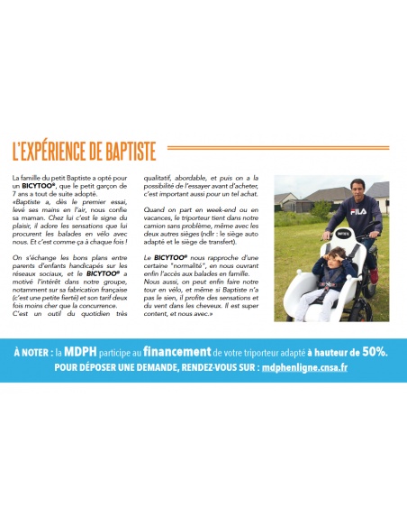 MOXO Tricycle porteur vélo 3 roues pour accompagner des personnes à mobilité réduite et handicapés