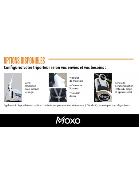 MOXO Tricycle porteur vélo 3 roues pour accompagner des personnes à mobilité réduite et handicapés