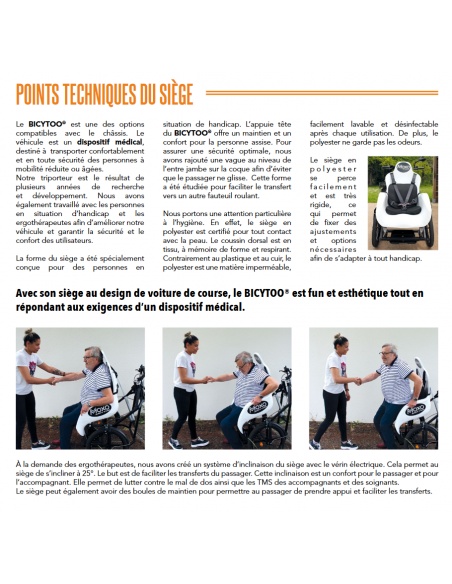 MOXO Tricycle porteur vélo 3 roues pour accompagner des personnes à mobilité réduite et handicapés