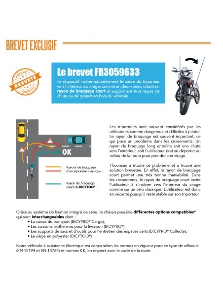 MOXO Tricycle porteur vélo 3 roues pour accompagner des personnes à mobilité réduite et handicapés