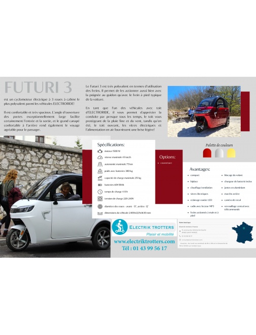 Futuri 3 scooter voiturette électrique 1500W...