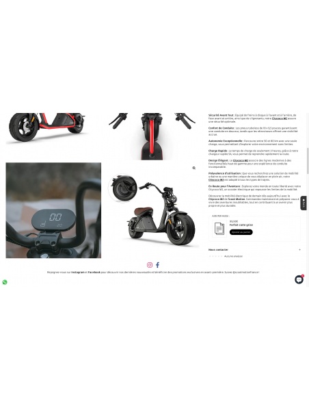M2 scooter chopper électrique 2000 et 3000 watts batterie puissante homologué route