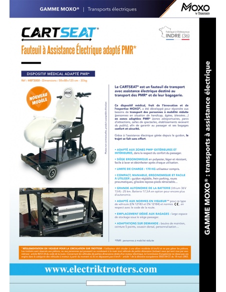 Fauteuil à assistance électrique adapté PMR MOXO carseat