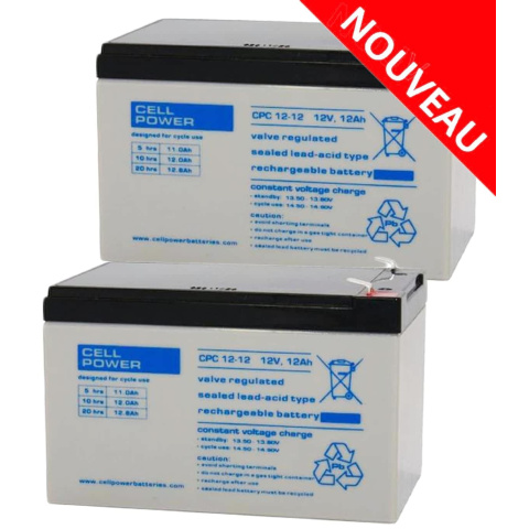 Batterie CPC – 2 × AGM 12Ah traction Colibri invacare
