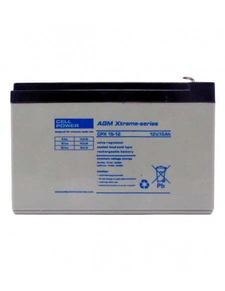 Batterie CPX – 2 × AGM 15Ah cyclique longue durée colibri Invacare 4 roues