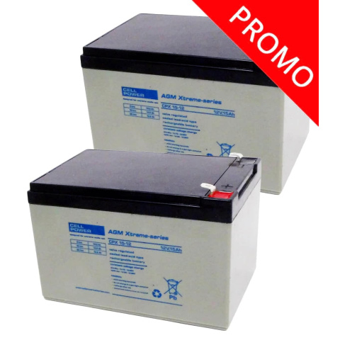 Batterie CPX – 2 × AGM 15Ah cyclique longue durée colibri...