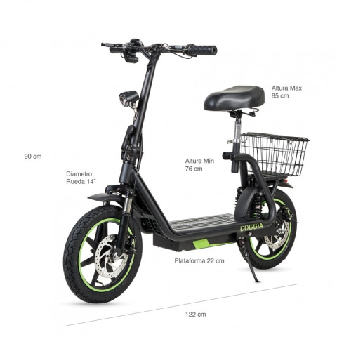 Draisienne électrique COGGIA avec panier 500 watts pliable 2