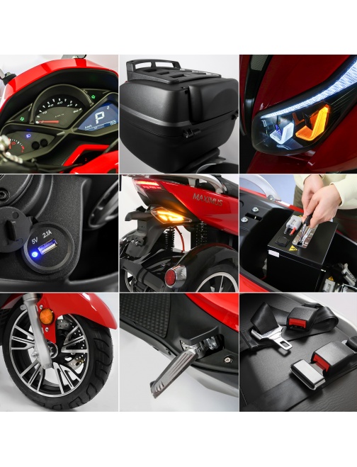 scooter 3 roues 2 places 1500 watts stables...