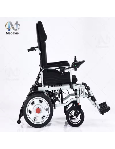 MAVY Fauteuil roulant électrique 4 roues 500 watts à dossier haut pour PMR et séniors