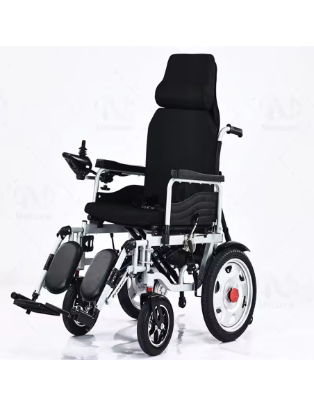 MAVY Fauteuil roulant électrique 4 roues 500 watts à dossier haut pour PMR et séniors