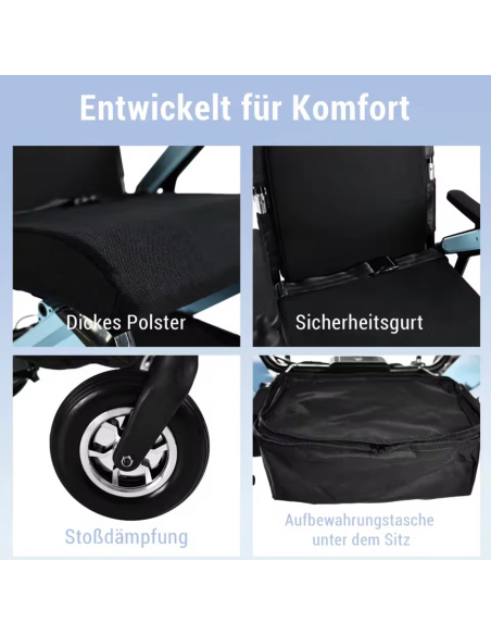 COOLI fauteuil électrique 4 roues électrique avec siège confortable pour PMR et séniors