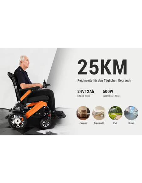 COOLI fauteuil électrique 4 roues électrique avec siège confortable pour PMR et séniors