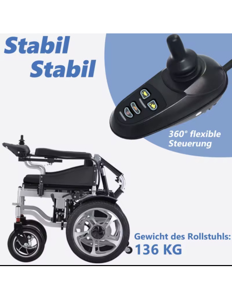 conforty fauteuil électrique 4 roues 500 watts à grand dossier réglable pour PMR et séniors