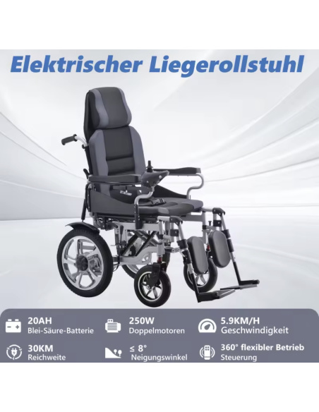 conforty fauteuil électrique 4 roues 500 watts à grand dossier réglable pour PMR et séniors