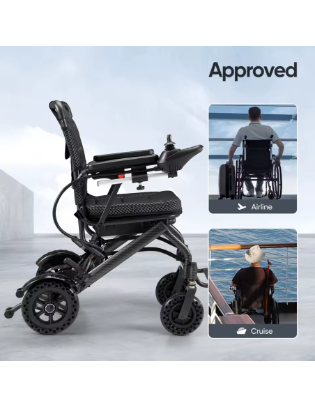 DOOM Fauteuil roulant électrique 360 watts 9 kg pliable  ultra léger pour PMR et séniors