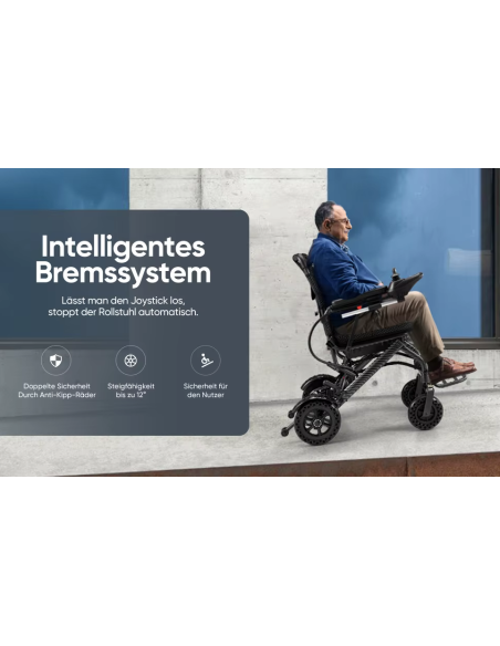 DOOM Fauteuil roulant électrique 360 watts 9 kg pliable  ultra léger pour PMR et séniors