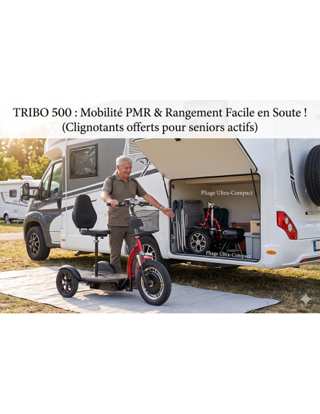 TRIBO 500 Trottinette électrique 3 roues stable pour séniors et PMR stable