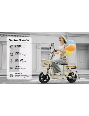 scooter électrique 2 roues CHOPPY 2 places
