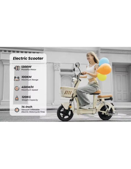 scooter électrique 2 roues CHOPPY 2 places