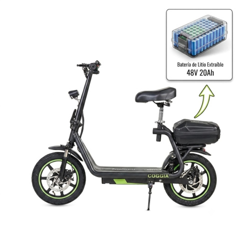 Draisienne électrique COGGIA avec panier 500 watts pliable