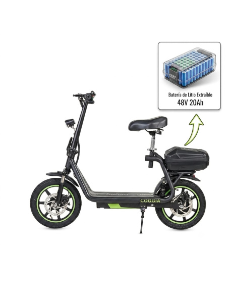 Draisienne électrique COGGIA avec panier 500 watts pliable