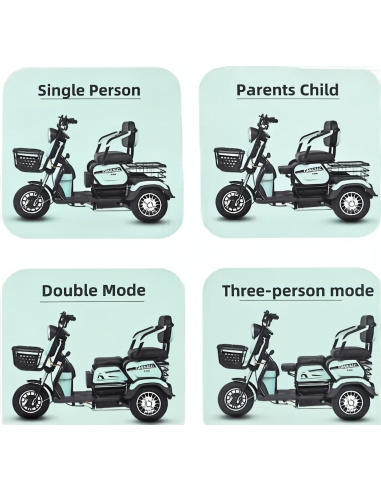 Scooter électrique TYTY 3 roues 2 places 60V...