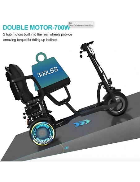 YEYE Cross trottinette électrique 3 roues PMR stable tout terrain