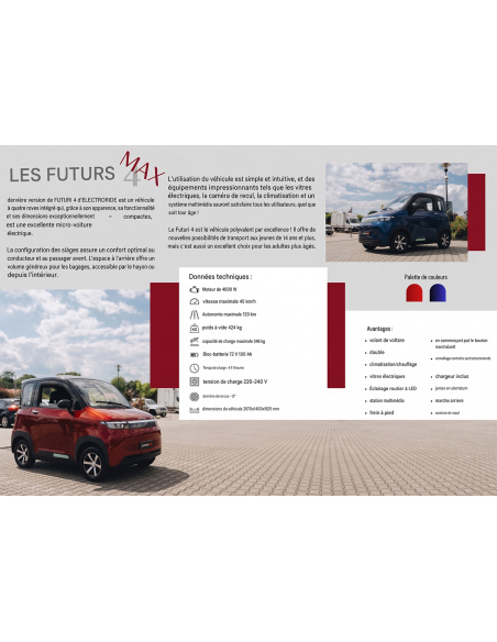 Voiturette electrique VSP 4000 watts FUTURI 4 max 4 places climatisation