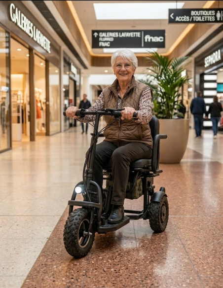 BOLA trottinette électrique 3 roues PMR stable avec guidon haut